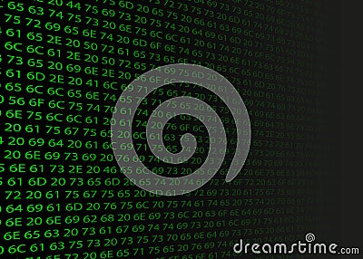 Green fading hexadecimal code, vector illustration Vector Illustration