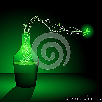 Green fairy absinthe Vector Illustration