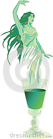 Green Fairy Absinthe Vector Illustration