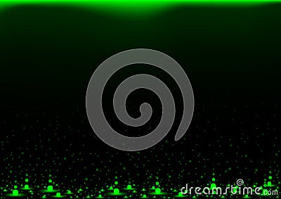 Green Falling Neon Balls Background Vector Illustration