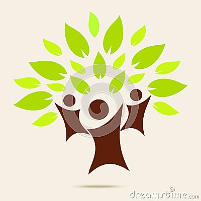 Green family . ECO concept Vector Illustration