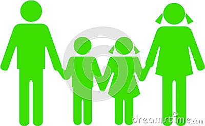 Green family together Stock Photo