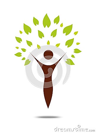 Green family tree sign and symbol Vector Illustration