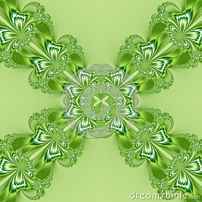 Green fancy abstract ribbon texture. Simple background illustration. Cartoon Illustration