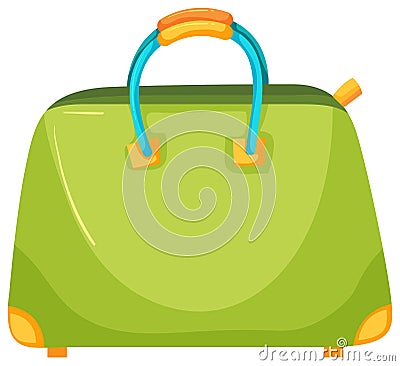 A Green Fashionable Female Handbag Vector Illustration