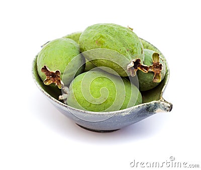 Green feijoa fruit Stock Photo