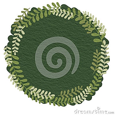 Green fern leaves wreath banner for decoration on nature and organic life style. Stock Photo