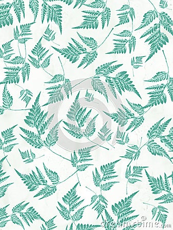 Green fern motif. Eco paper with watercolor pattern. Stock Photo