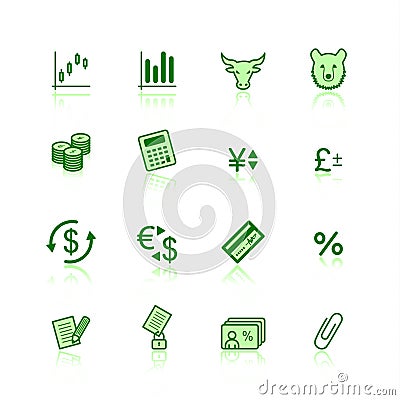 Green finance icons Vector Illustration