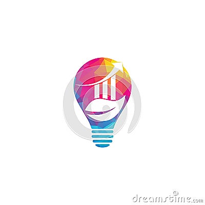 Green finance leaf bulb shape concept logo template Vector Illustration