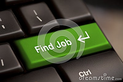 Green find job enter button Stock Photo