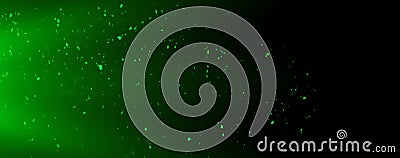 Green fire embers particles texture overlays . Burn effect on isolated black background. Stock illustration. Film texture effect Stock Photo