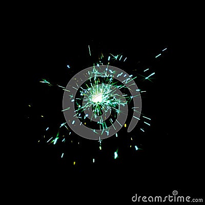 Green fireworks Stock Photo