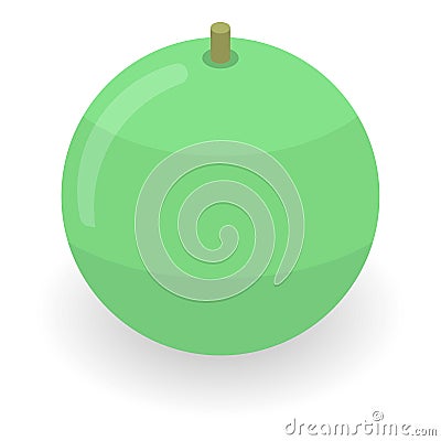 Green fitness ball icon, isometric style Vector Illustration