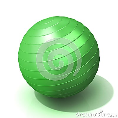 Green fitness ball Stock Photo