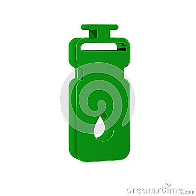 Green Fitness shaker icon isolated on transparent background. Sports shaker bottle with lid for water and protein Stock Photo