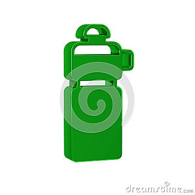 Green Fitness shaker icon isolated on transparent background. Sports shaker bottle with lid for water and protein Stock Photo