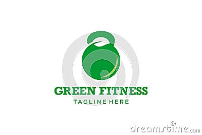 Green Fitness Simple Logo Concept Vector Illustration