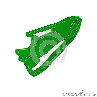 Green Fitness sneakers shoes for training, running icon isolated on transparent background. Sport shoes. Stock Photo