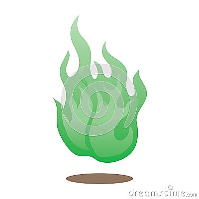 green flame. Vector illustration decorative design Vector Illustration