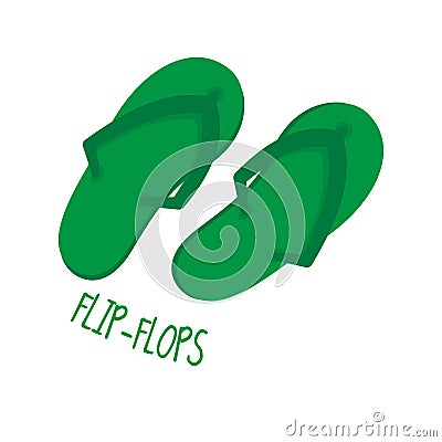 Green flip-flops. Vector illustration Vector Illustration
