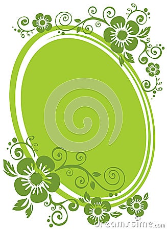 Green floral frame Vector Illustration