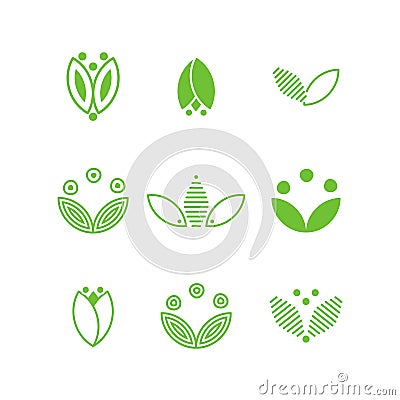 Green flower logo Vector Illustration