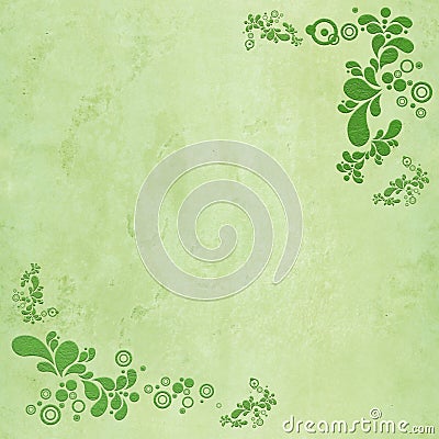 Green flowers Texture for art scrapbook work Vector Illustration