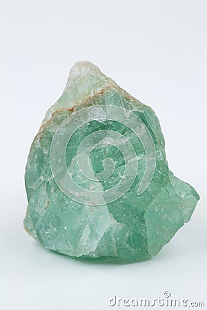 Green fluorite. Mineral natural stone on a white background Stock Photo