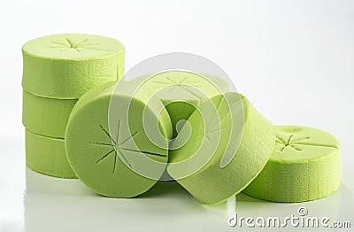 Green foam cloning collars for hidroponics and aeroponics Stock Photo