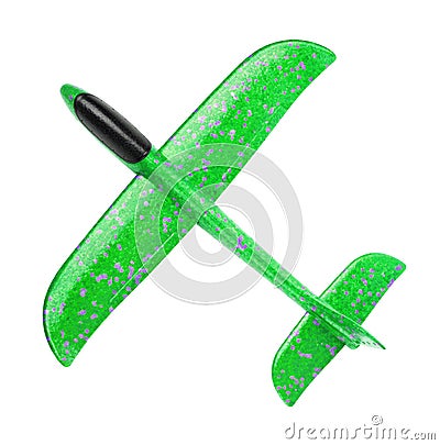 Green foam glider plane Stock Photo