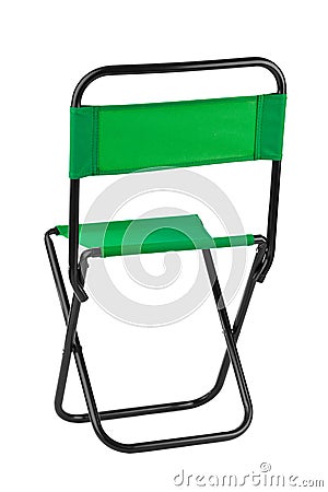 Green folding chair Stock Photo