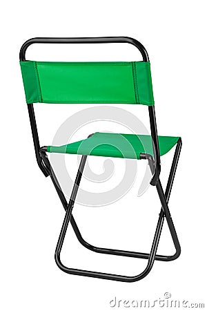 Green folding chair Stock Photo