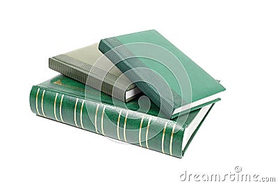 Green foliant books closeup Stock Photo
