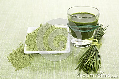 Green food supplements. Stock Photo