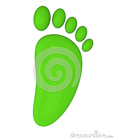 Green foot icon, 3d Stock Photo