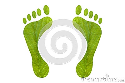 Green foot print human Stock Photo