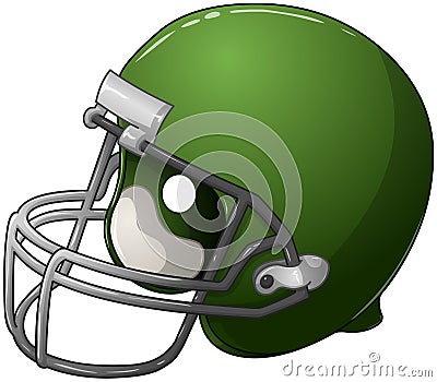 Green Football Helmet Vector Illustration