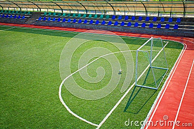 Green football soccer pitch stadium Stock Photo