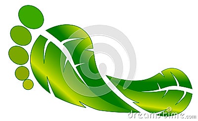 Green Footprint Vector Illustration