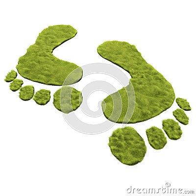 Green footprints Stock Photo
