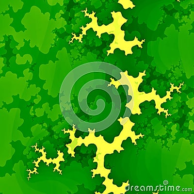 Green Forest Fractal or Clouds. Creative Abstract Concept. Grunge Background. Unique Digital Illustration Design. Modern Image. Stock Photo