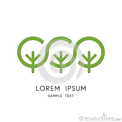 Green forest logo - nature and ecology Vector Illustration