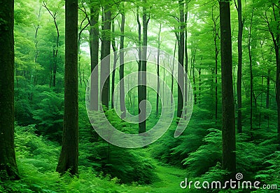 Green Forest, Nature Loving, Fight Global Warming, Save Planet Earth Stock Photo