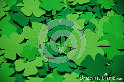 Green four leaf clovers Stock Photo