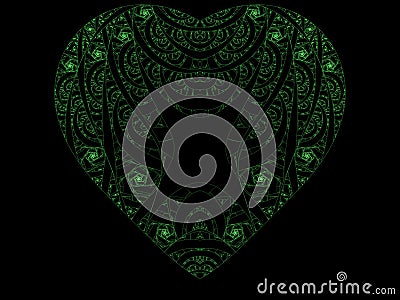 Green fractal heart Stock Photo