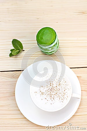 Green French Makarons Stock Photo