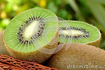 Green fresh kiwis Stock Photo