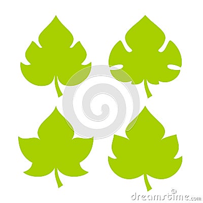 Green fresh leaf vector icon Vector Illustration