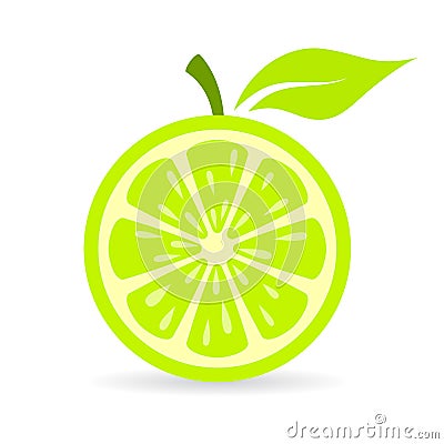 Green fresh lime vector icon Vector Illustration